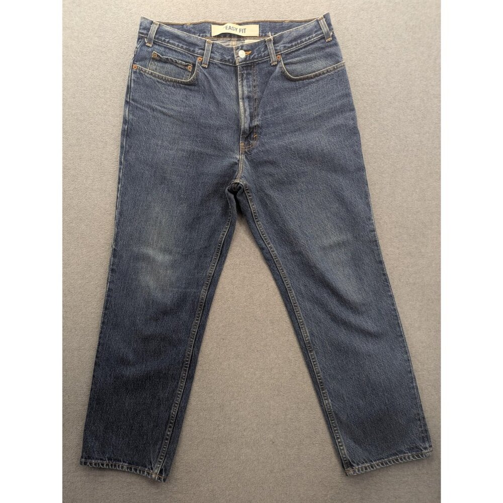 Gap Easy Fit Jeans Mens 36x29 Blue Straight Leg Medium Wash Zip Fly Denim Casual